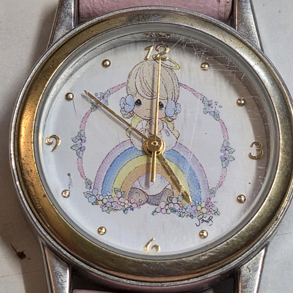 Silver And Gold Watch With Angel Design